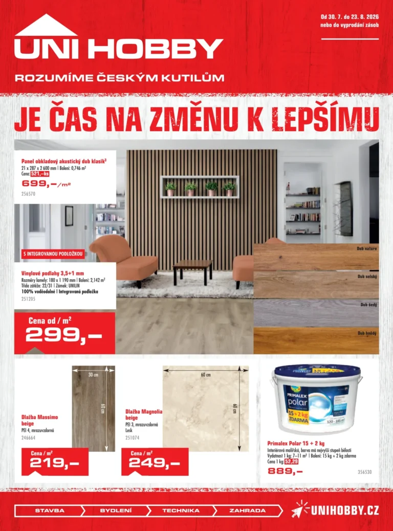 Uni Hobby leták od 30.07.2026