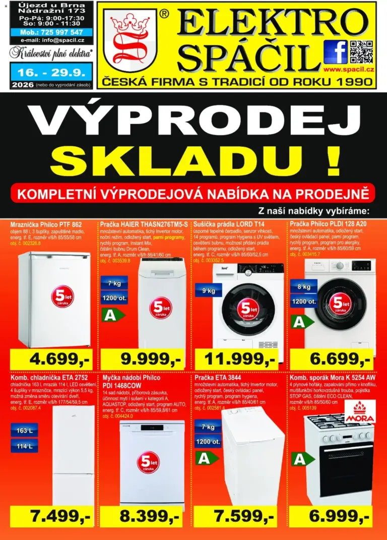 Elektro Spáčil leták od 16.09.2026